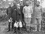 Theodore Roosevelt and other high ranking officials of the 1st U.S. Volunteer Cavalry Regiment in Tampa, Florida