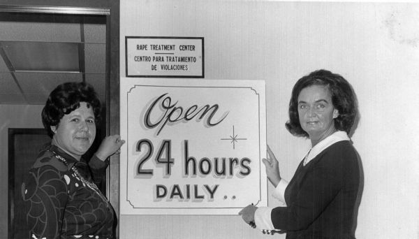 Roxcy Bolton, right, at the Miami rape treatment center