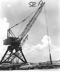 Construction equiptment for US Highway 19 bridge over the Cross Florida Barge Canal - Inglis, Florida