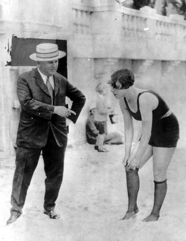 Publicity photograph regarding bathing suit restrictions - Miami, Florida