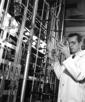 A research chemist working at the U.S. Naval Stores Experimental Station - Olustee, Florida.