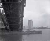 Looking toward the Prudential building from beneath the Acosta Bridge on the St. Johns River.