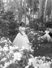 Young women pose for a photograph at Maclay Gardens State Park - Tallahassee, Florida.