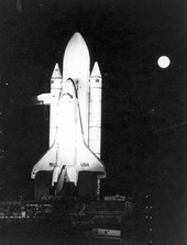 Space shuttle at the launch complex - Cape Canaveral, Florida.