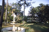 View looking toward the Eden Gardens State Park mansion with fountain in foreground - Point Washington, Florida