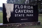 Sign at the Florida Caverns State Park - Marianna, Florida.