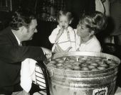 Claudia Kirk with her parents Governor and First Lady Kirk at the mansion.