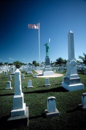 Battleship "Maine" monument and gravestones - Key West, Florida.