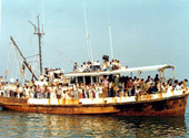 The "El Dorado" packed with Cuban refugees during the Mariel Boatlift - Key West, Florida