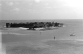 Aerial view of Fort Jefferson taken from a Coast Guard helicopter during the Mariel Boatlift