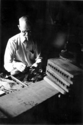 Talmaege Culmer making cigars at the Key West Cigar Factory in Pirate's Alley.