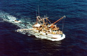 The "Americana" packed with Cuban refugees during the Mariel Boatlift - Key West, Florida.