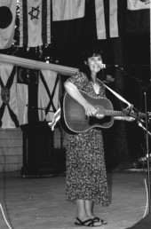 Folk singer and songwriter Eugenia Fitchen performing at the Florida Folk Festival- White Springs, Florida