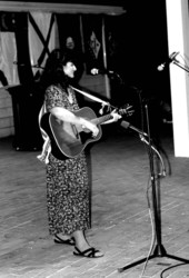 Folk singer and songwriter Eugenia Fitchen performing at the Florida Folk Festival- White Springs, Florida