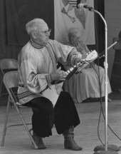 Russian balalaika musician Michael Tarakus of Gulfport performing at the 1980 Florida Folk Festival - White Springs, Florida