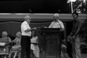 Frog Smith being presented with a 1985 Folk Heritage Award at the Florida Folk Festival - White Springs, Florida