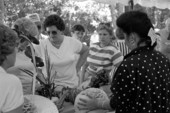 Pam Maneeratana demonstrating Thai fruit and vegetable carving at the 1988 Florida Folk Festival - White Springs, Florida