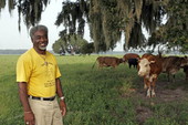 Cattle rancher Lewis Clayton in Gainesville, Florida.