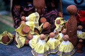 Collection of Seminole dolls in the process of being made by Mary Billie - Big Cypress Reservation, Florida