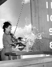 Governor Holland's wife christening ship USS Shasta (AE-6) - Tampa, Florida.