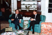 President George H.W. Bush visiting with Governor Martinez at the mansion - Tallahassee, Florida.