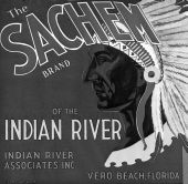 Sachem Brand of the Indian River citrus label - Vero Beach, Florida