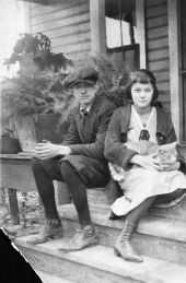 Morris C. and Nan O. Edwards with cat.