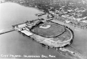 Aerial photograph of City Island and Islanders Ball Park - Daytona Beach, Florida