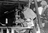 State Senator Bob Graham during workday as a factory worker at the Shepard Truss Company - Bradenton, Florida