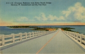 Overseas Highway from Bahia Honda Bridge showing W. Summerland and Big Pine Keys.