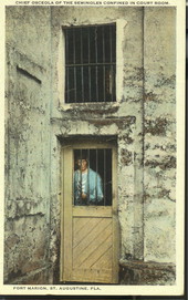 Chief Osceola of the Seminoles confined in court roomFort Marion, St. Augustine, Florida