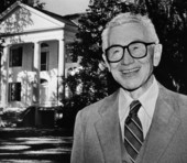 Former Florida Governor LeRoy Collins in front of his home "The Grove".