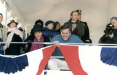 Governor Jeb Bush and wife, Columba, during inauguration parade.