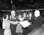 Legislators being sworn in.