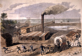 Destruction of a rebel salt factory, on the Florida coast.