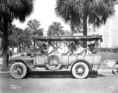 Lakeland-Tampa line bus # 102 filled with passengers - Tampa, Florida.