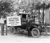 Tamiami trail blazers holding sign - Tamiami Trail, Florida.