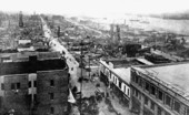 Looking down Forsyth Street at a devastated district after the fire of 1901