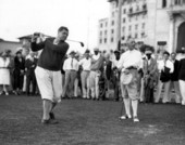 Babe Ruth and the former governor of New York, Al Smith, playing a round of golf at the Miami Biltmore - Coral Gables, Florida