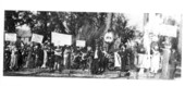 Reception by the "DeLeonites" and "DeSoters," accompanied by a band - De Leon Springs, Florida