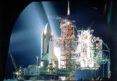 Space shuttle on launch complex at the Kennedy Space Center - Merritt Island, Florida