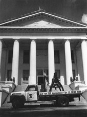 Replica of Liberty Bell displayed during Savings Bond drive in June 1950..