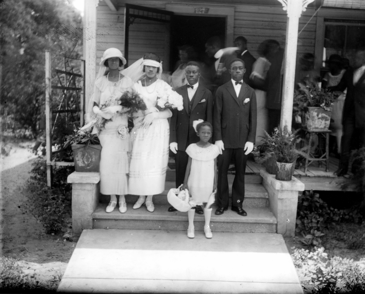 Photograph of Lincolnville residents Pauline Sanders and John Eckles’ wedding day (1920s).