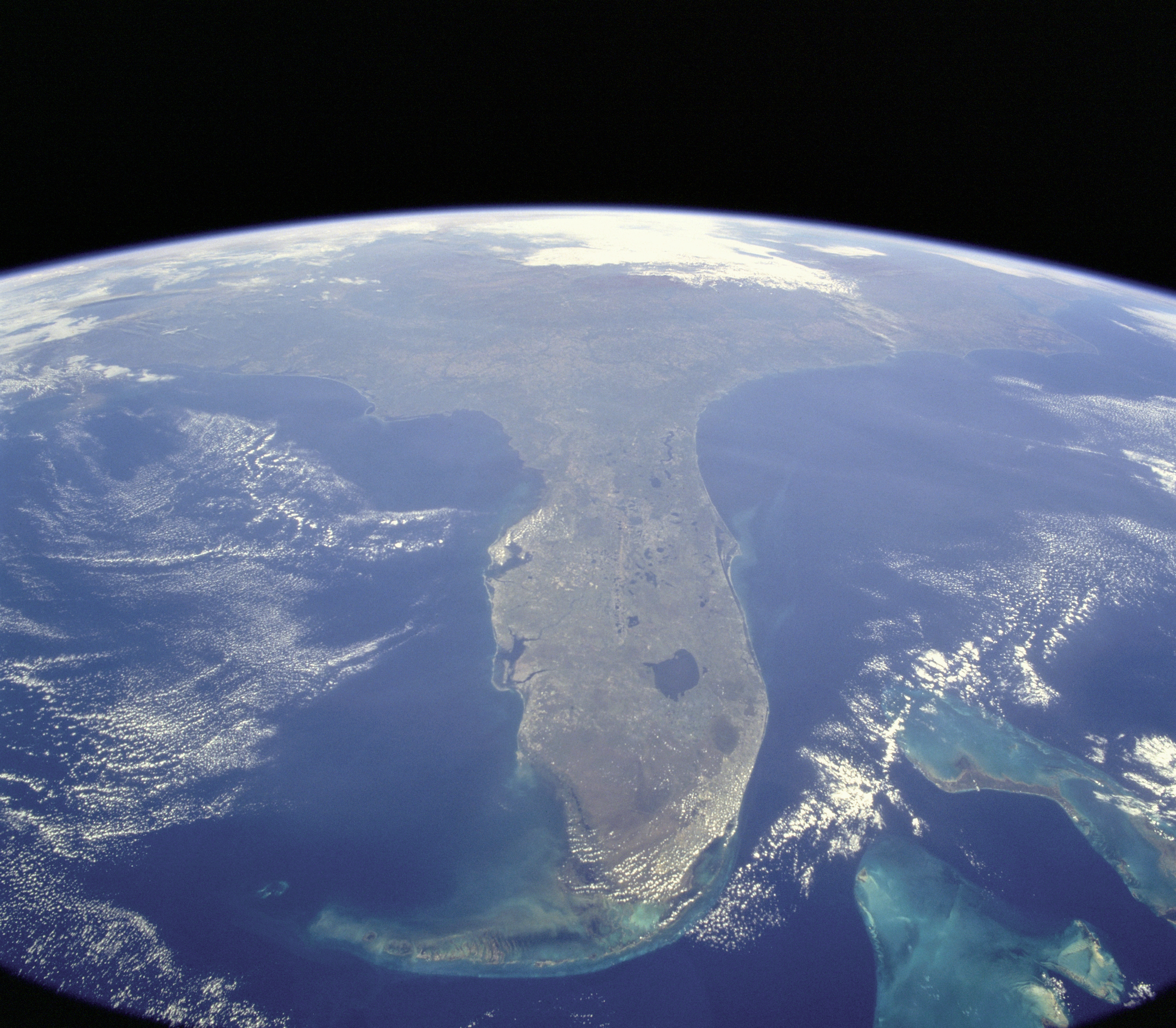 Florida as seen from space during Shuttle Mission STS-95 in 1998.