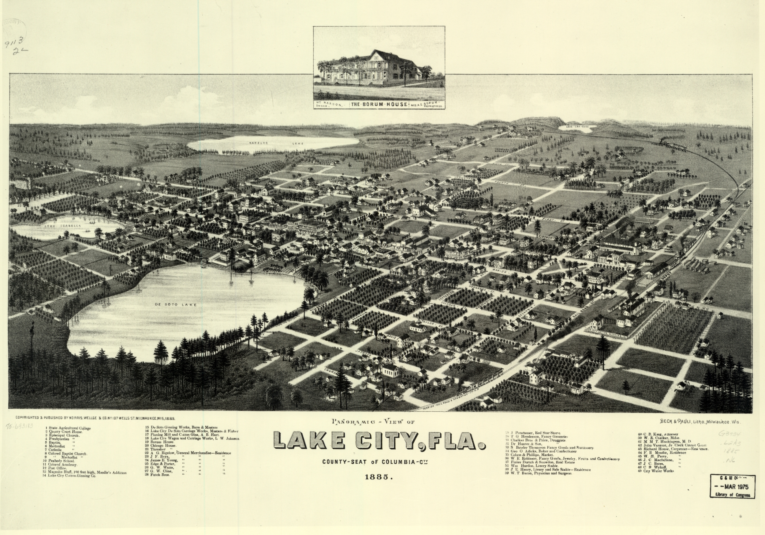 Bird's-Eye View of Lake City, 1885