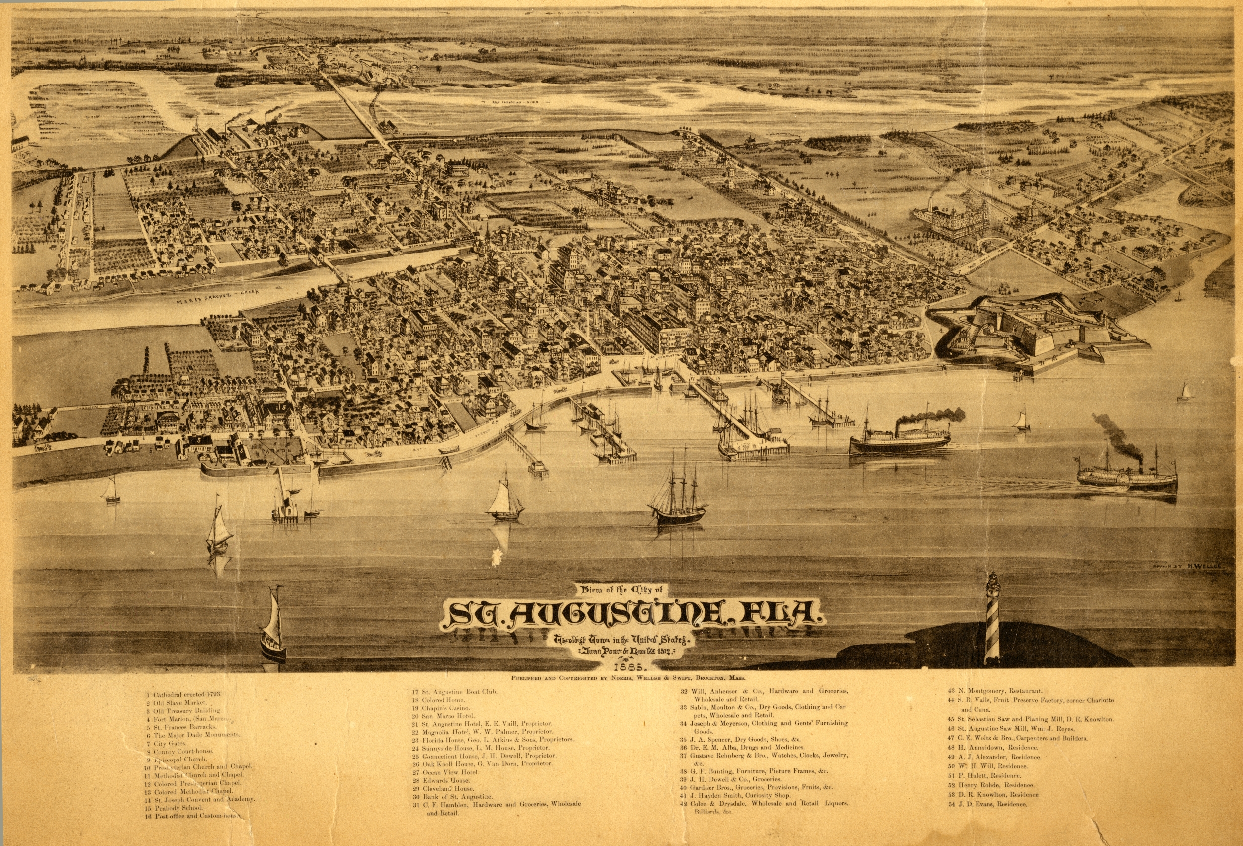 Bird's-Eye View of St. Augustine, 1885