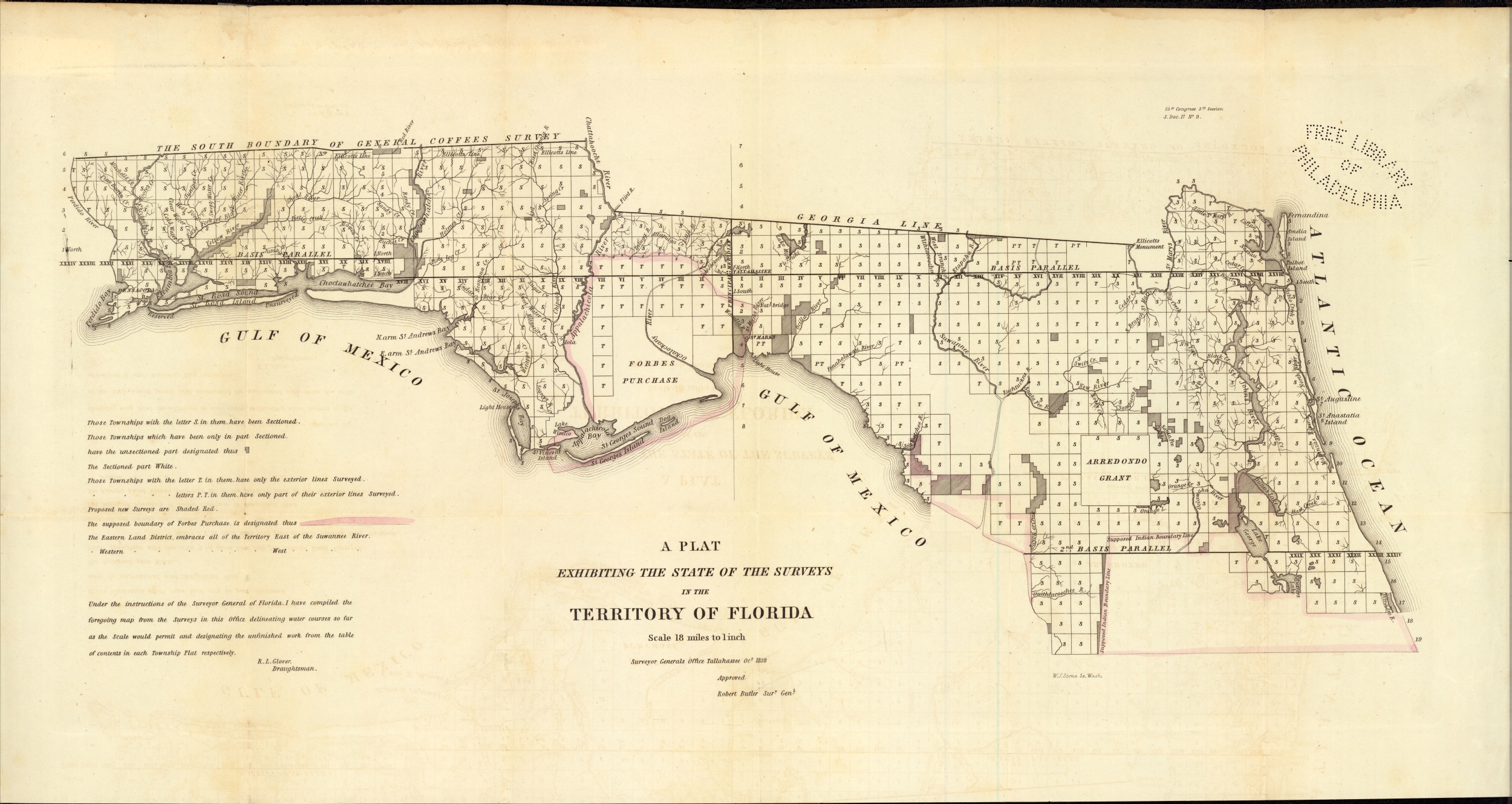 State of the Surveys of Territorial Florida, 1840