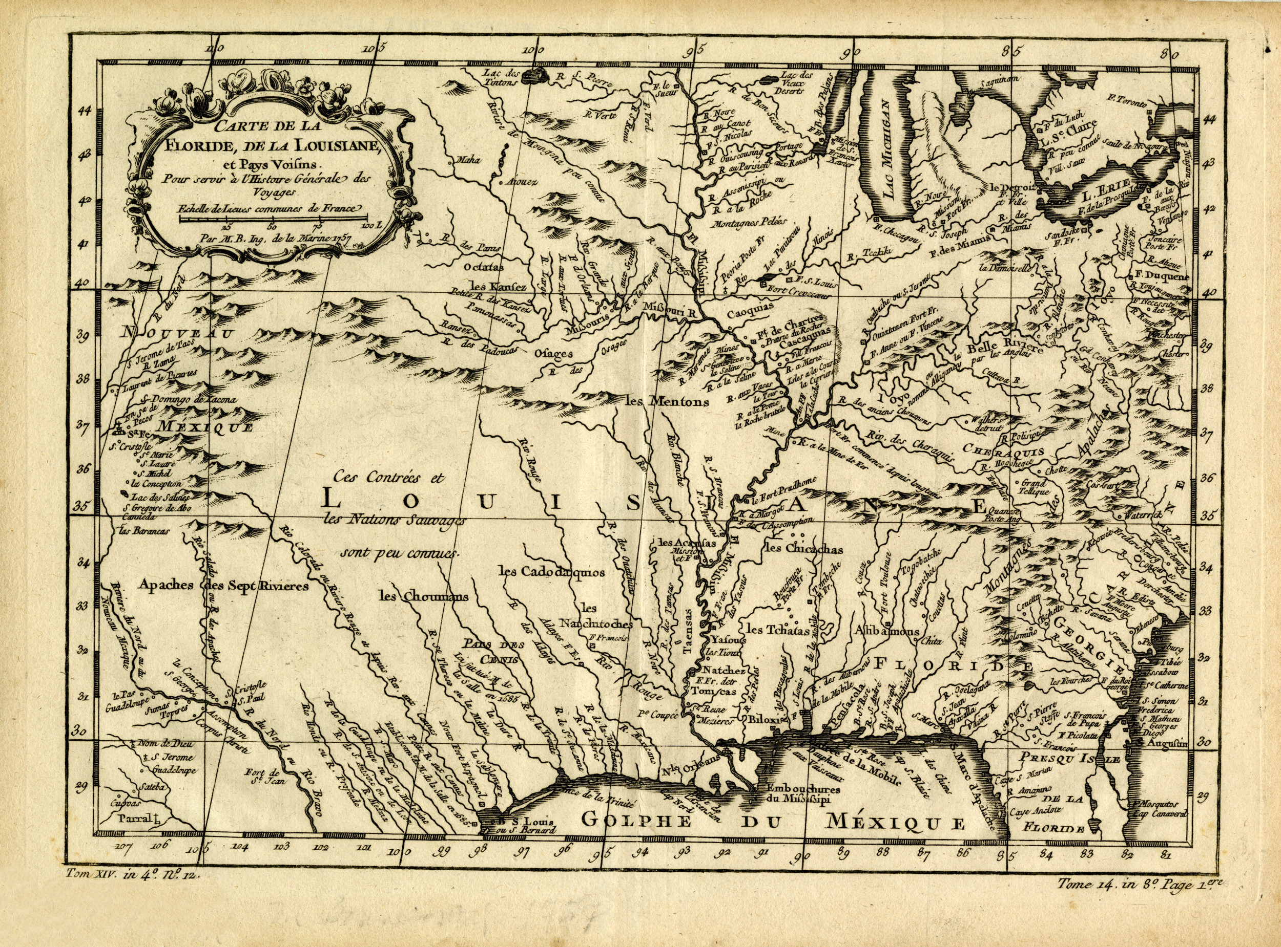 Map of Florida and Louisiana, 1780