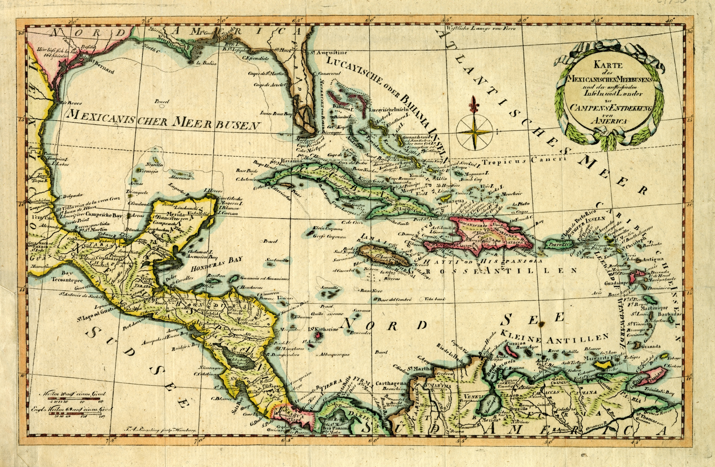 Map of Gulf of Mexico and Surrounding Areas, 1790