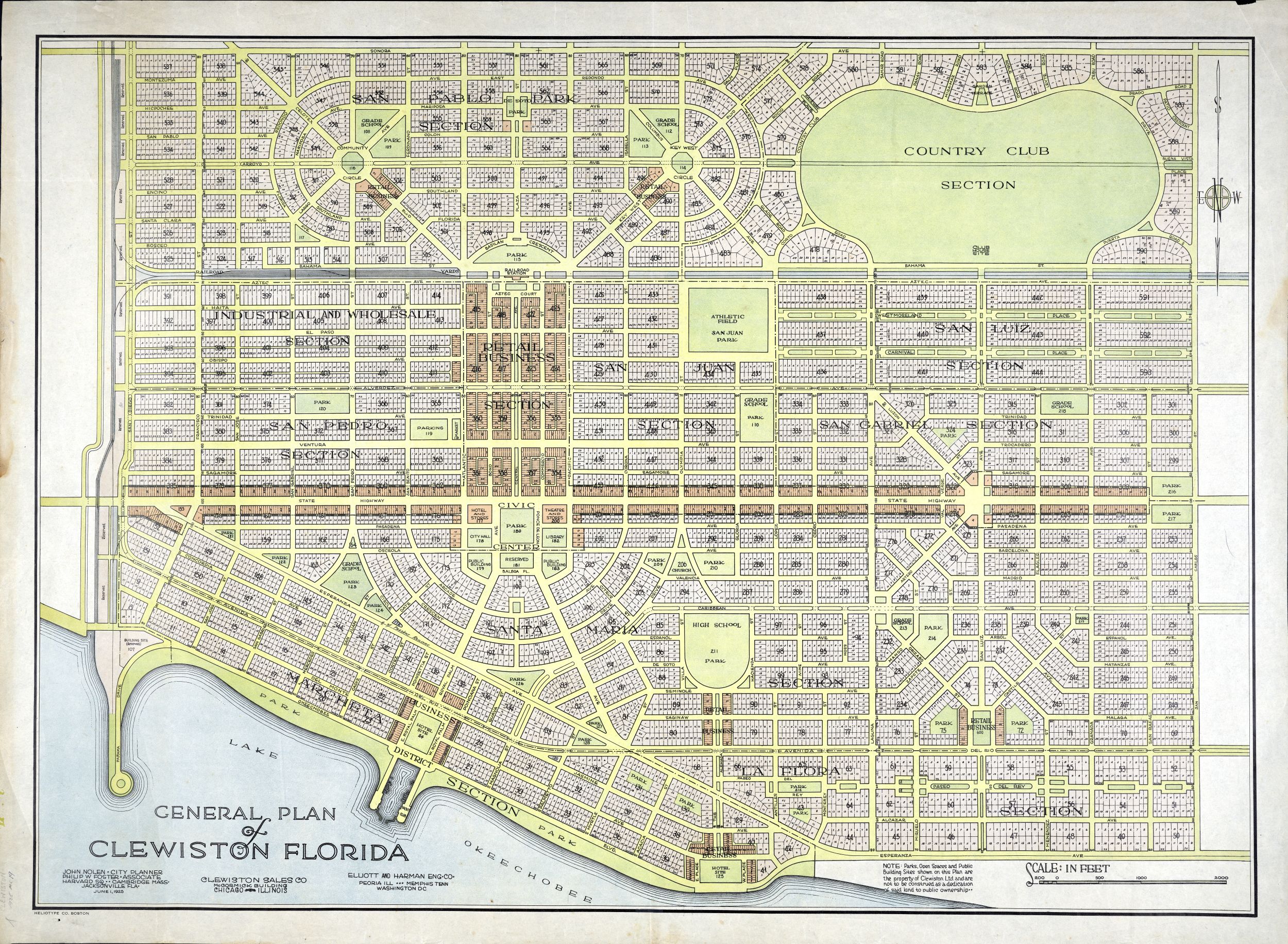 General Plan of Clewiston, 1925